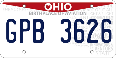 OH license plate GPB3626