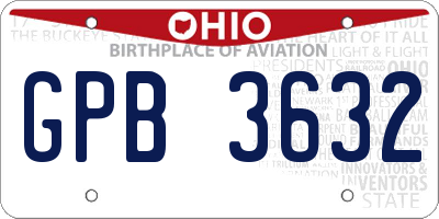 OH license plate GPB3632