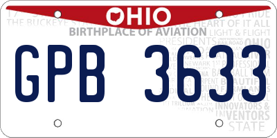 OH license plate GPB3633