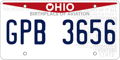 OH license plate GPB3656