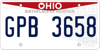 OH license plate GPB3658