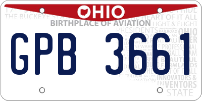 OH license plate GPB3661