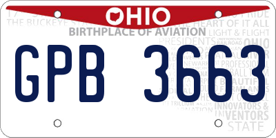 OH license plate GPB3663