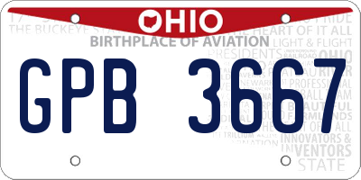 OH license plate GPB3667