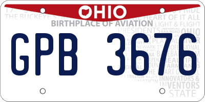 OH license plate GPB3676