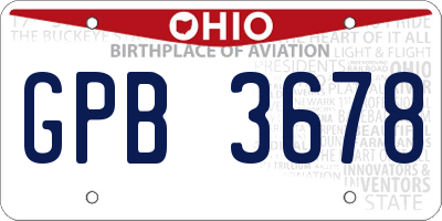 OH license plate GPB3678