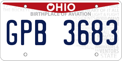 OH license plate GPB3683