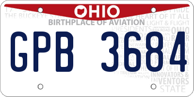 OH license plate GPB3684