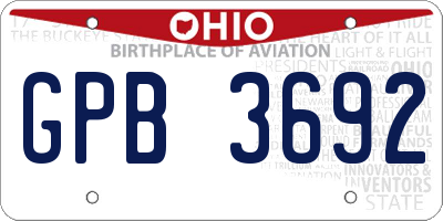 OH license plate GPB3692