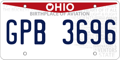 OH license plate GPB3696
