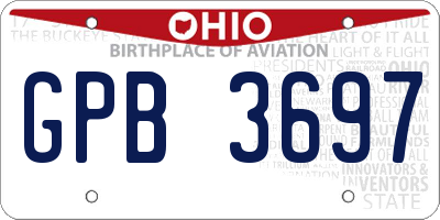 OH license plate GPB3697