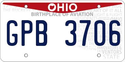 OH license plate GPB3706