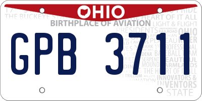 OH license plate GPB3711