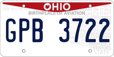 OH license plate GPB3722