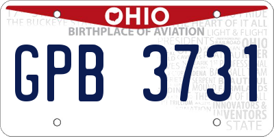 OH license plate GPB3731