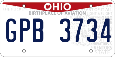 OH license plate GPB3734