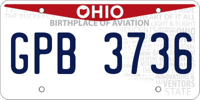 OH license plate GPB3736