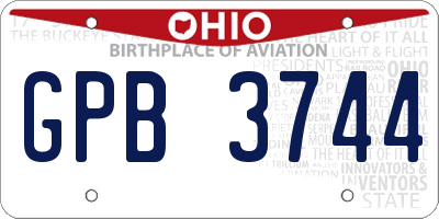 OH license plate GPB3744
