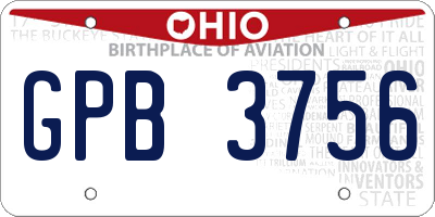 OH license plate GPB3756