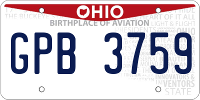 OH license plate GPB3759