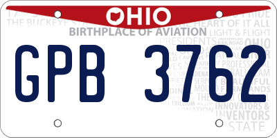 OH license plate GPB3762
