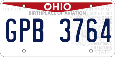 OH license plate GPB3764