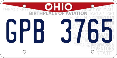 OH license plate GPB3765