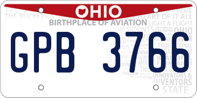 OH license plate GPB3766