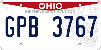OH license plate GPB3767