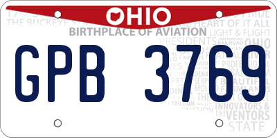 OH license plate GPB3769