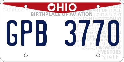 OH license plate GPB3770
