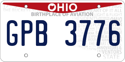 OH license plate GPB3776