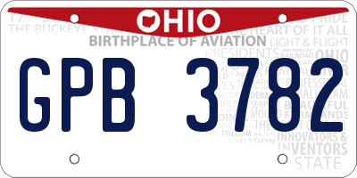 OH license plate GPB3782