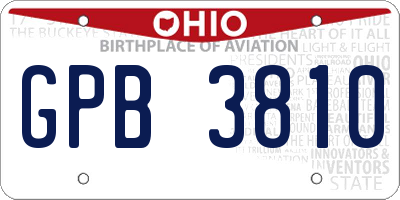 OH license plate GPB3810