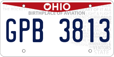 OH license plate GPB3813