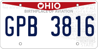 OH license plate GPB3816