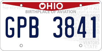 OH license plate GPB3841