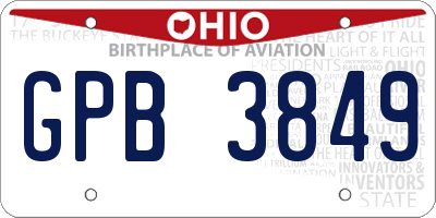 OH license plate GPB3849