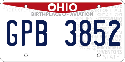 OH license plate GPB3852