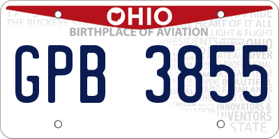 OH license plate GPB3855