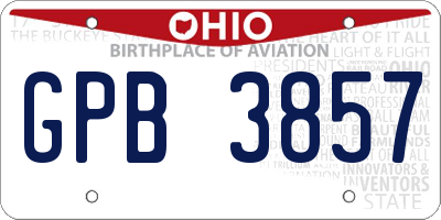OH license plate GPB3857