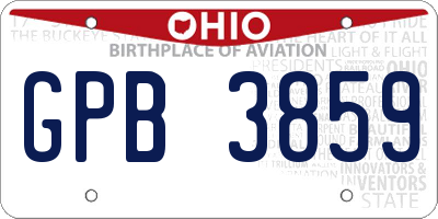OH license plate GPB3859