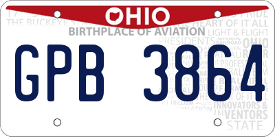 OH license plate GPB3864
