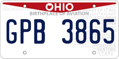 OH license plate GPB3865