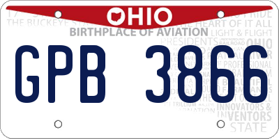 OH license plate GPB3866