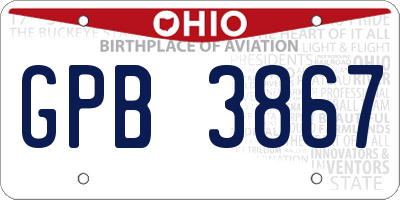 OH license plate GPB3867
