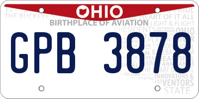 OH license plate GPB3878