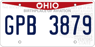 OH license plate GPB3879