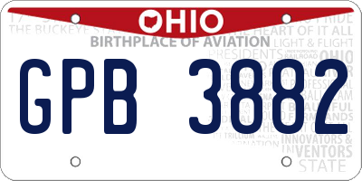 OH license plate GPB3882
