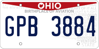 OH license plate GPB3884